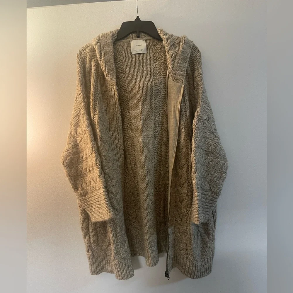 Zara oversized thick knit zippered jacket (new) - Picture 5 of 7